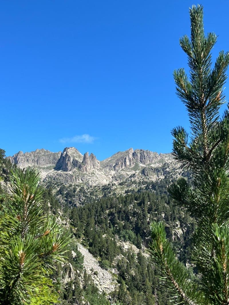 The Amitges Needles from the Sant Maurici Lake viewpoint